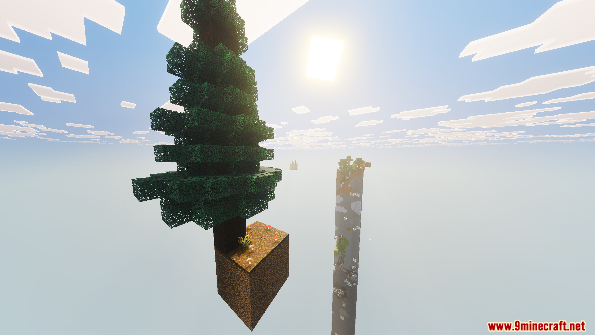 One Chunk Map Screenshot 8 One chunk Map features a single vertical pillar of blocks in the void