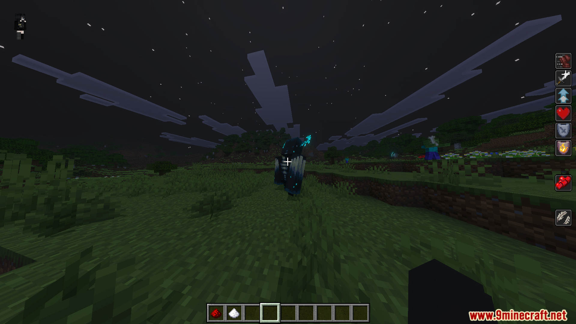 One Punch Player Addon Screenshot 4 Player facing a Warden to test the powerful single hit combat feature