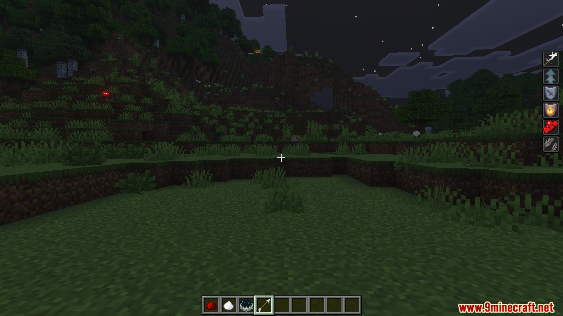 One Punch Player Addon Screenshot 9 Minecraft player in a grassy field with status effects from One Punch Player Addon