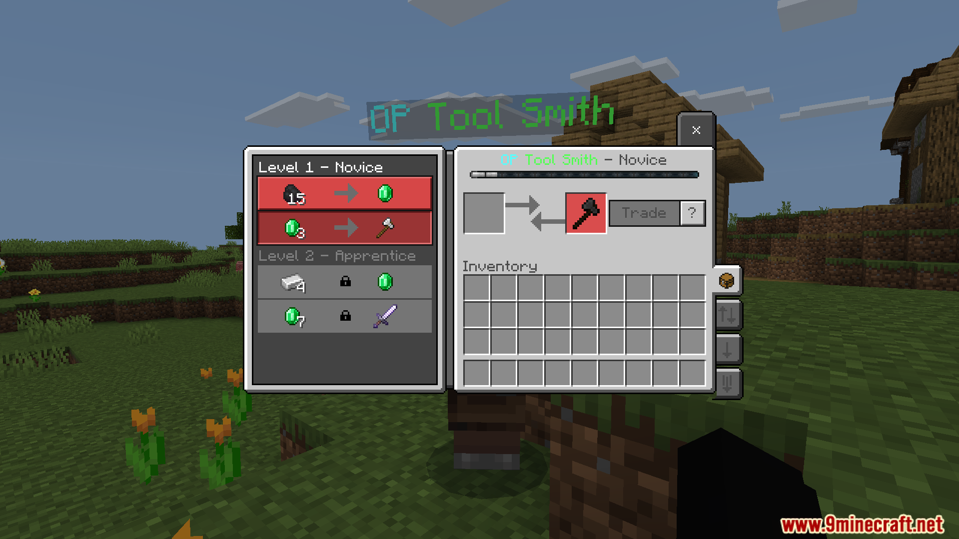 Op Tool Smith Map Screenshot 2 Trading with the custom tool smith for basic tools and emeralds