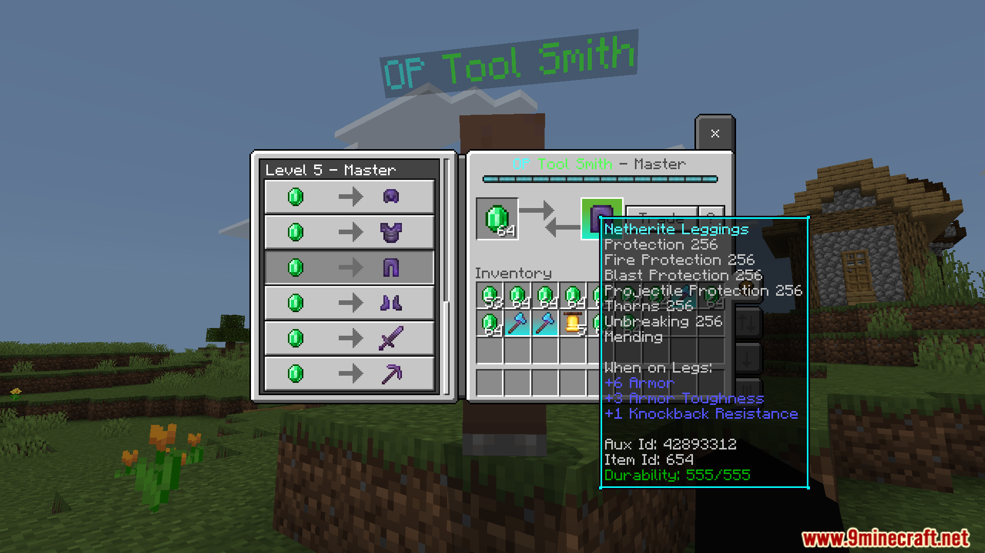 Op Tool Smith Map Screenshot 7 Trading with a custom tool smith for powerful Netherite leggings