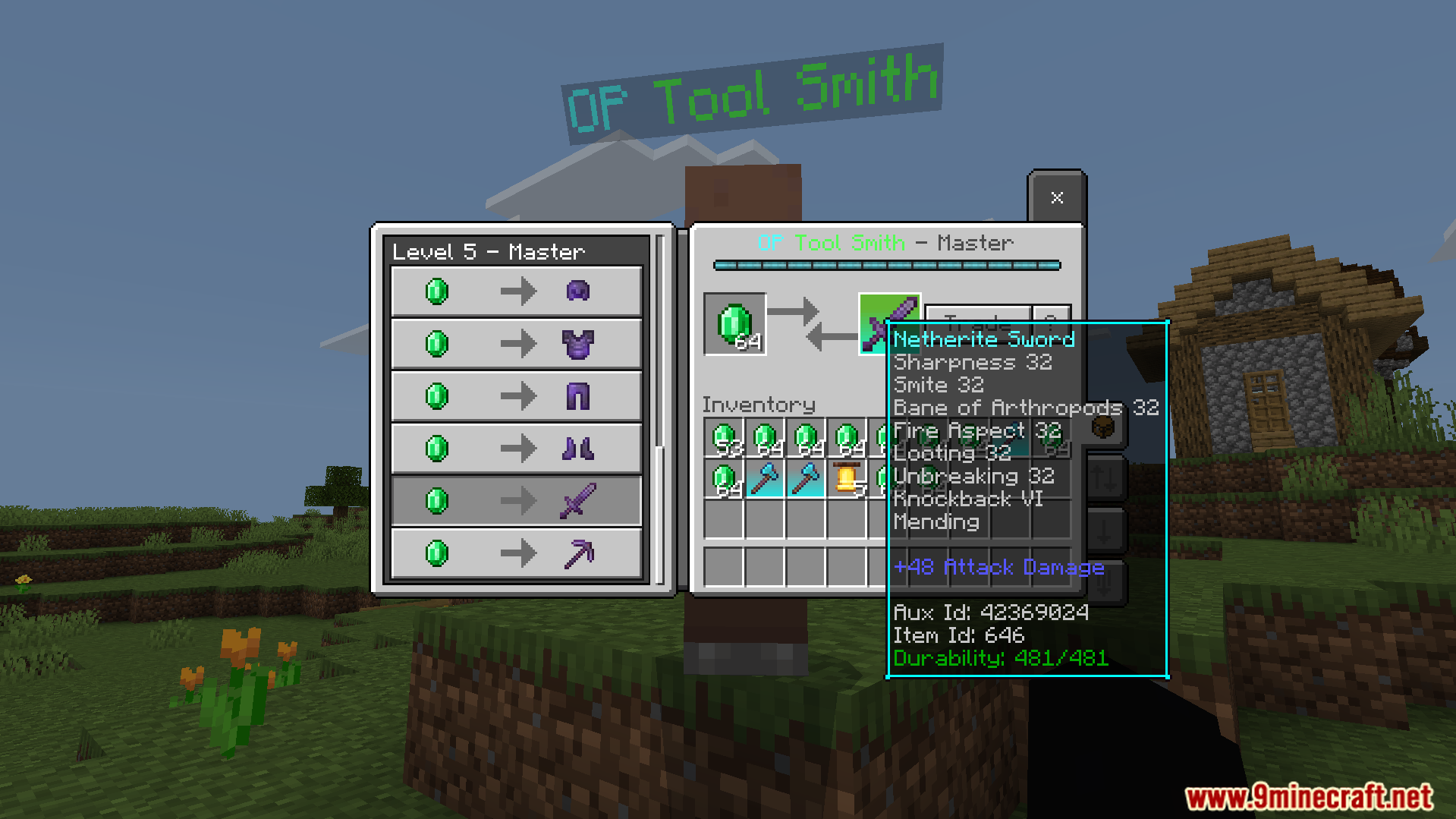 Op Tool Smith Map Screenshot 9 Unlock an overpowered Netherite sword at the final trade level