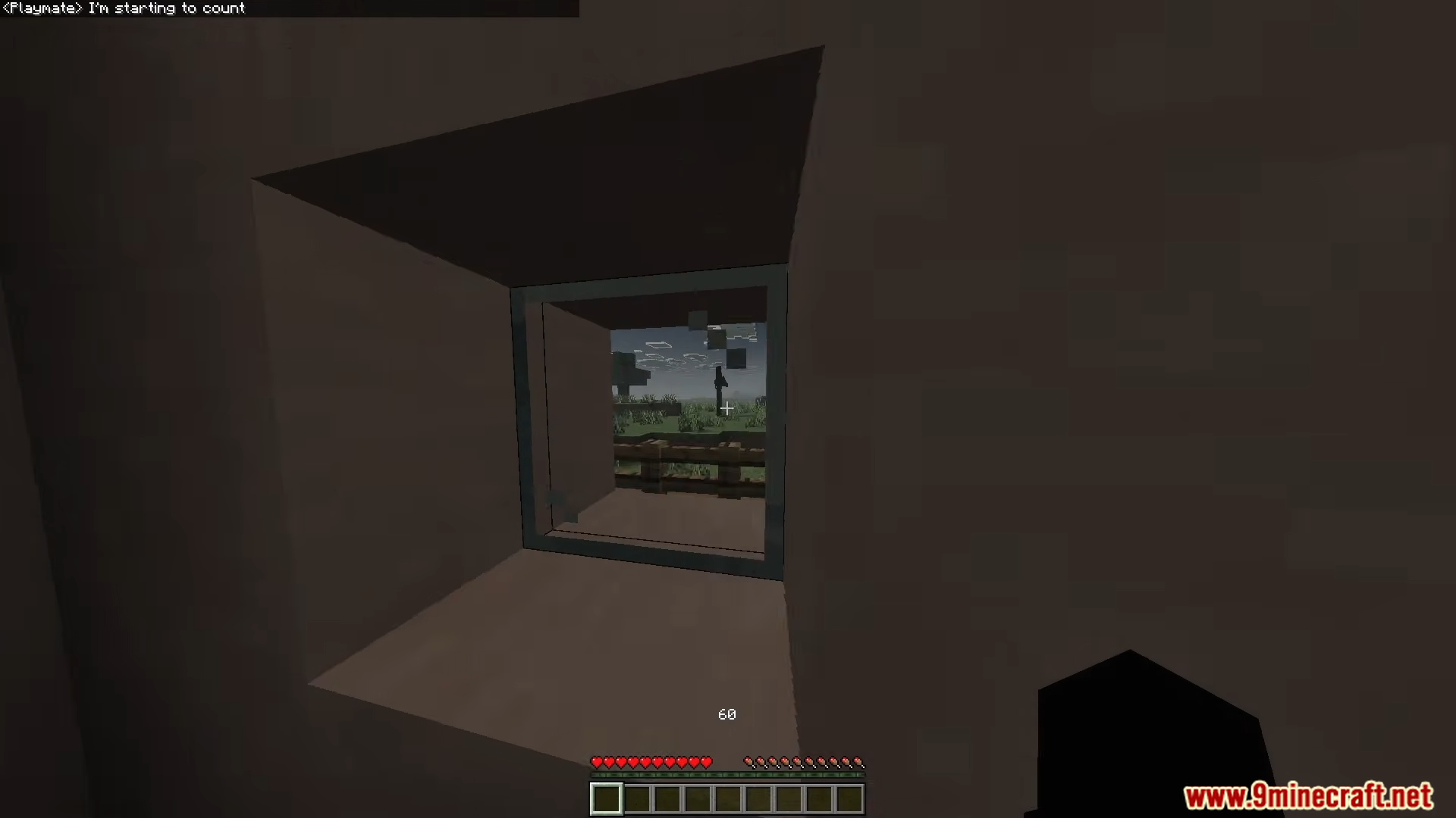 Player hiding in a dark room during the sixty second hide and seek