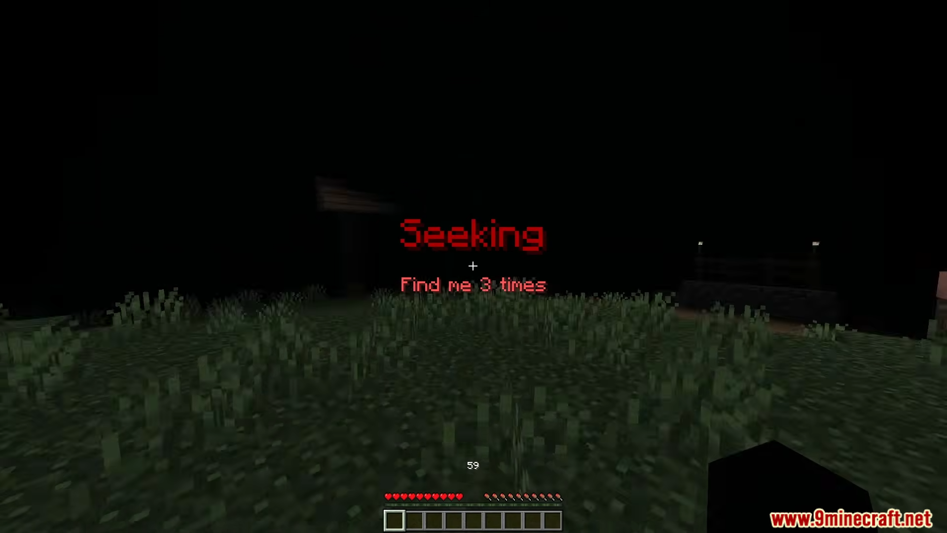 Red text starts the seeking phase to find the monster three times