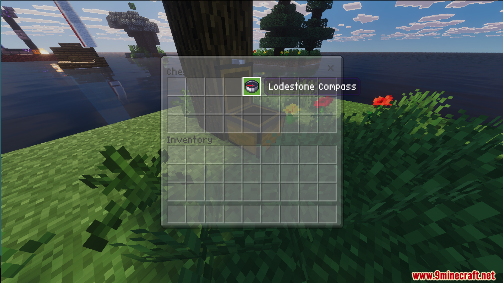 Raft Only World Ultimate Survival Map Screenshot 10 Finding a lodestone compass inside a chest on a small grassy floating island