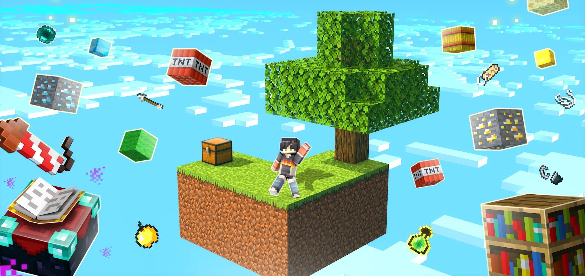 Random Drop Sky Challenge promotional art with player and floating items