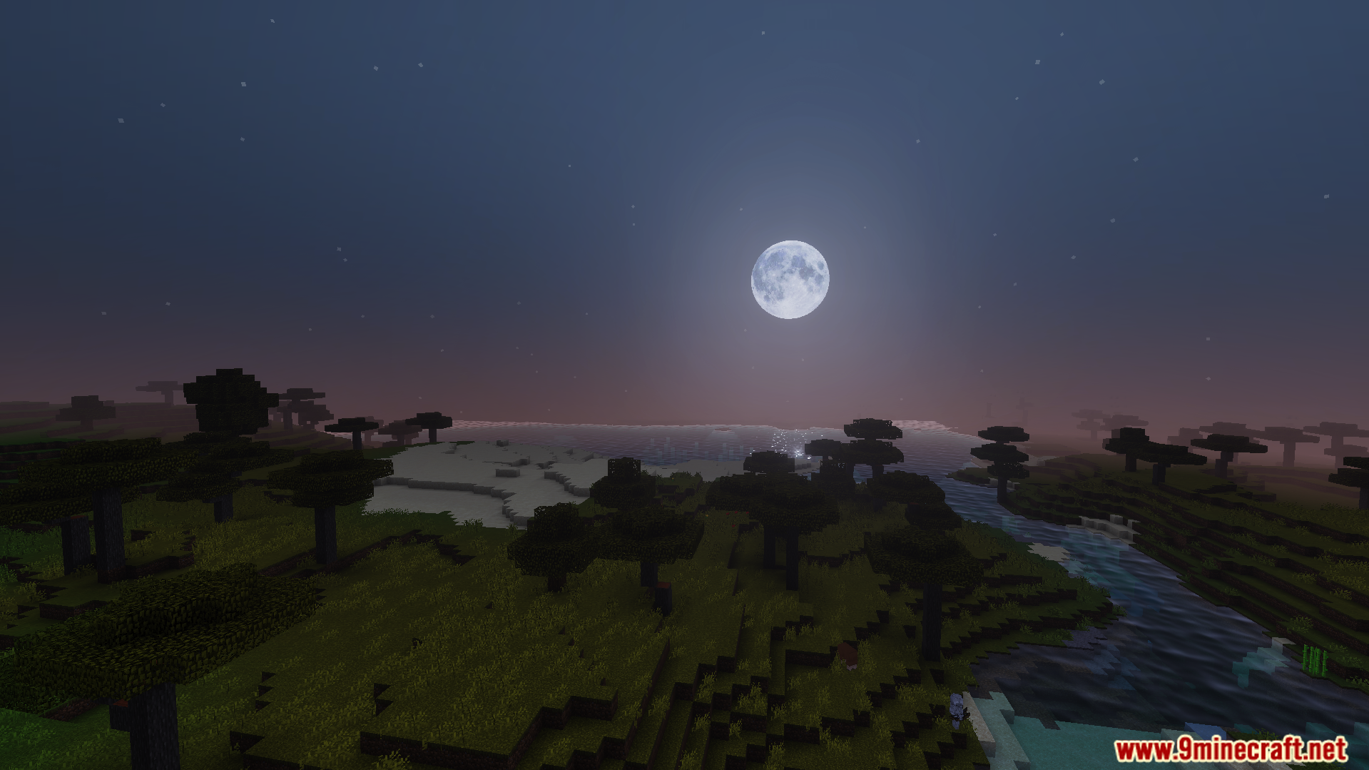 RG Visuals Shader Screenshot 4 Soft shadow transitions and realistic lighting in a biome during the night