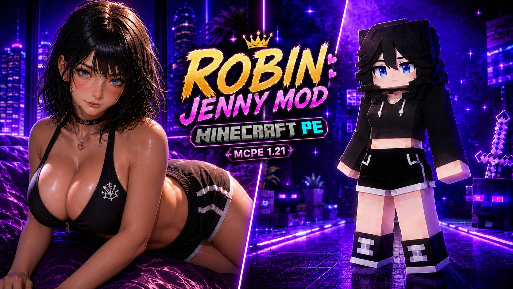 Robin Jenny Mod for Minecraft PE 1.21 — Anime Companion Addon