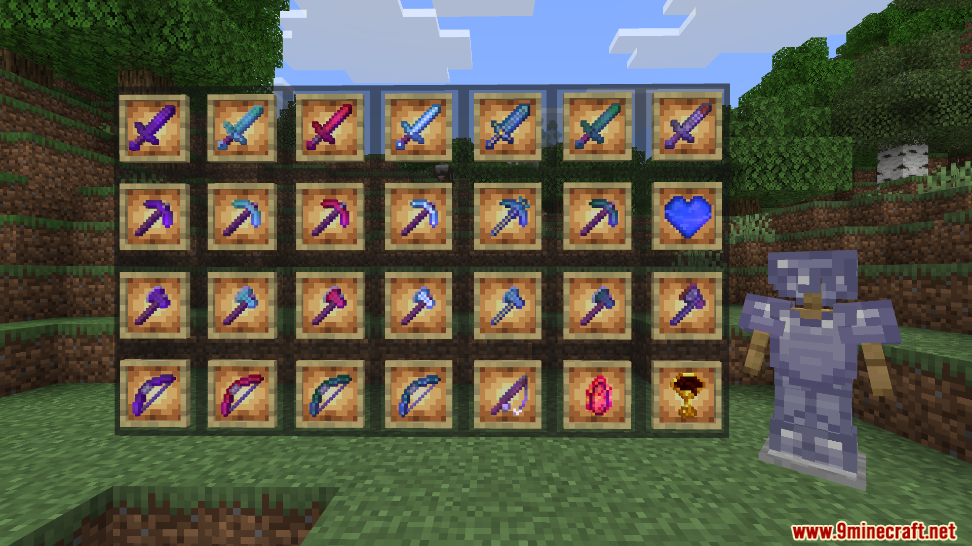 Legendary items and armor sets from the RPG Skills And Prestige Evolved Addon