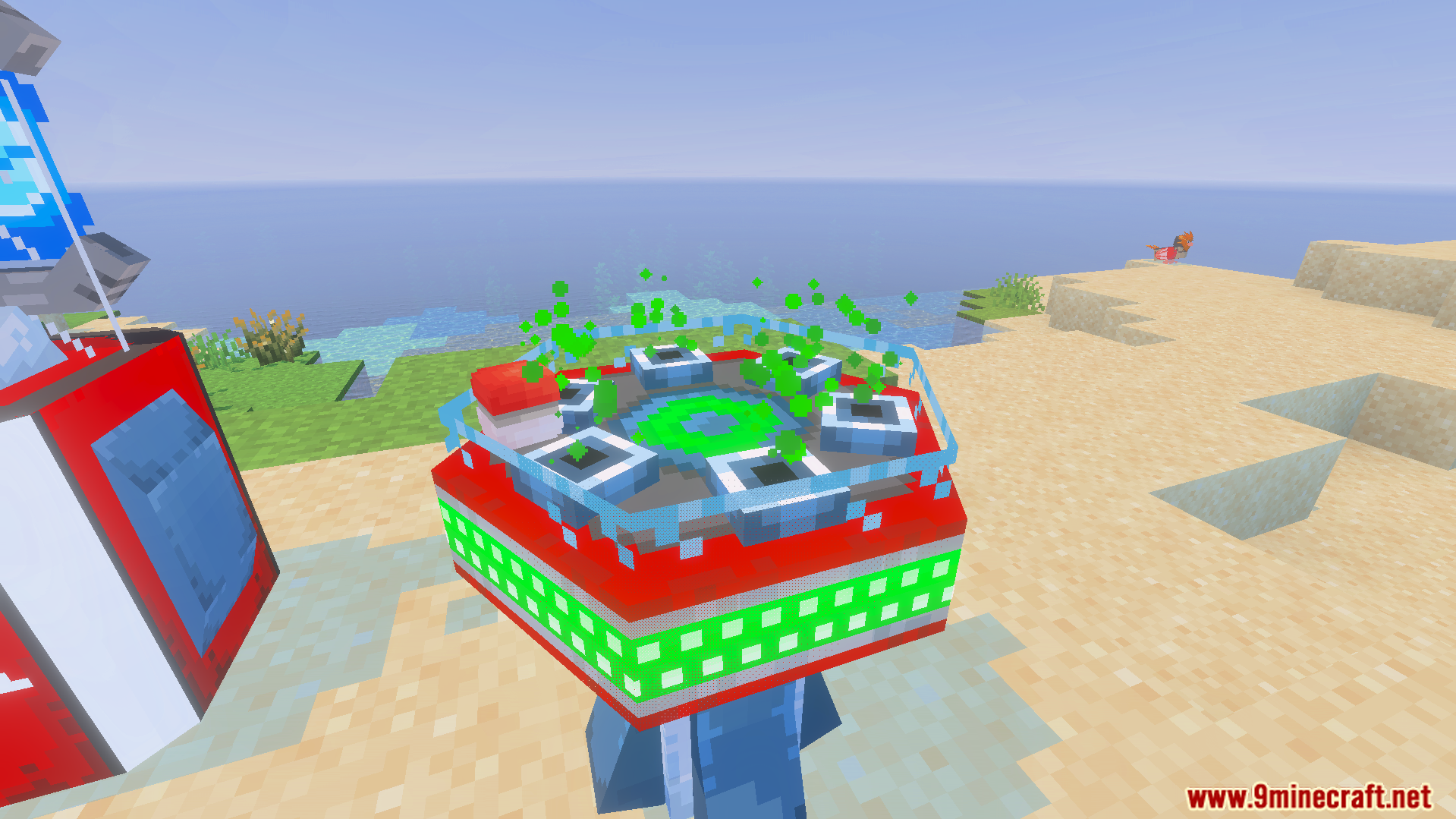 SERP Reworked Texture Pack Screenshot 8 A custom machine block with green particles from the SERP Reworked Texture Pack