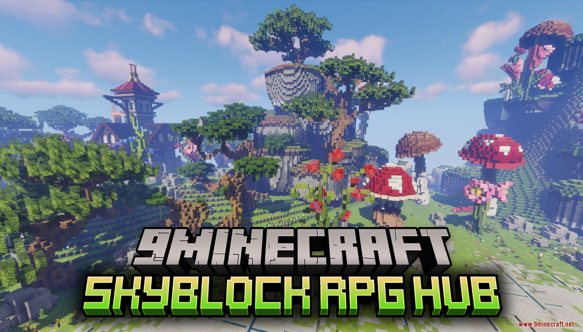 Skyblock RPG Hub Map (26.1.2, 1.20.1) – Giant Fantasy Realm