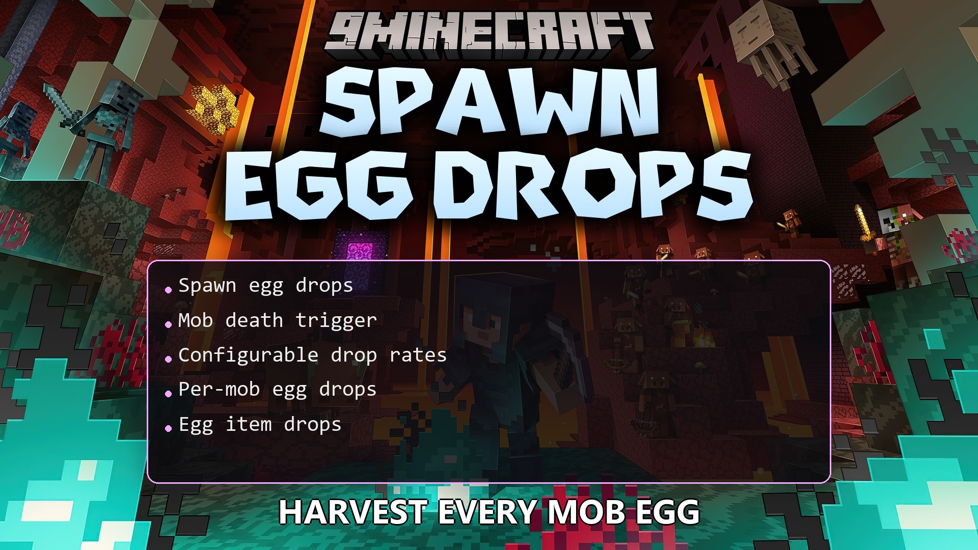 Spawn Egg Drops Plugin (26.2, 1.21.1) – Build Farms Without Dragging Mobs Around
