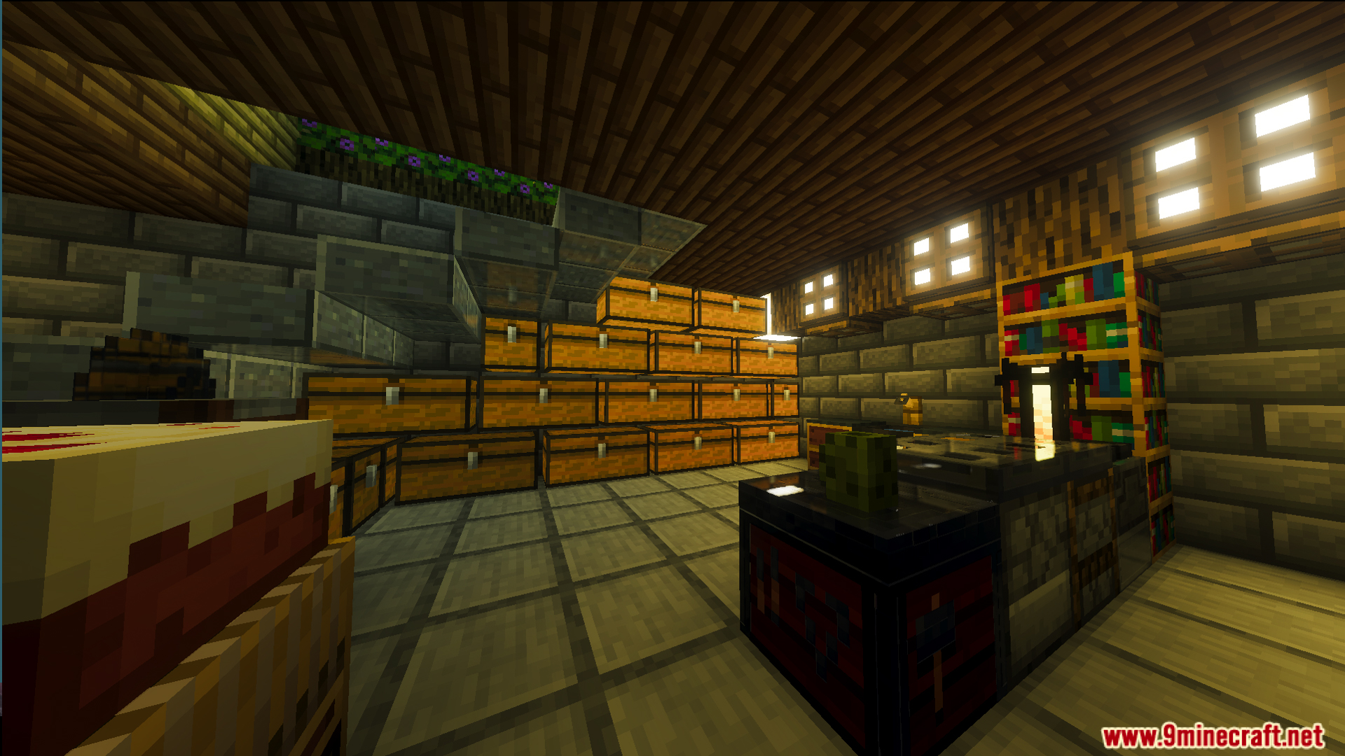 Survival Filo House Two Map features a storage room with many chests