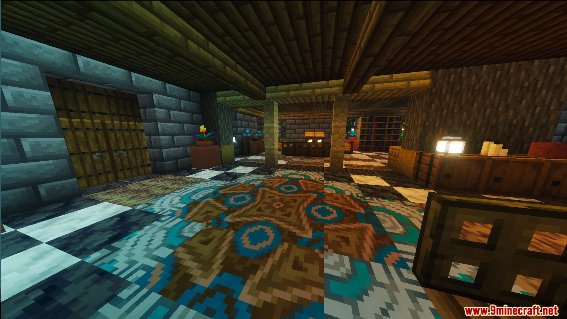Survival Georgian House 46 Map features a detailed interior with stone brick walls