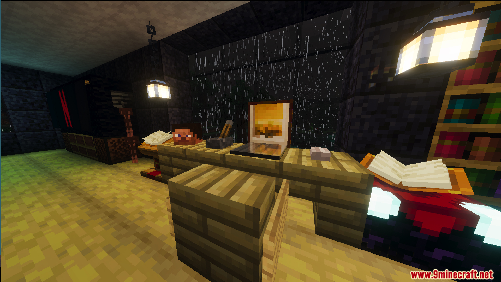 Survival Lakeside House 40 Map Screenshot 7 Survival Lakeside House Map features a living room with a large television screen