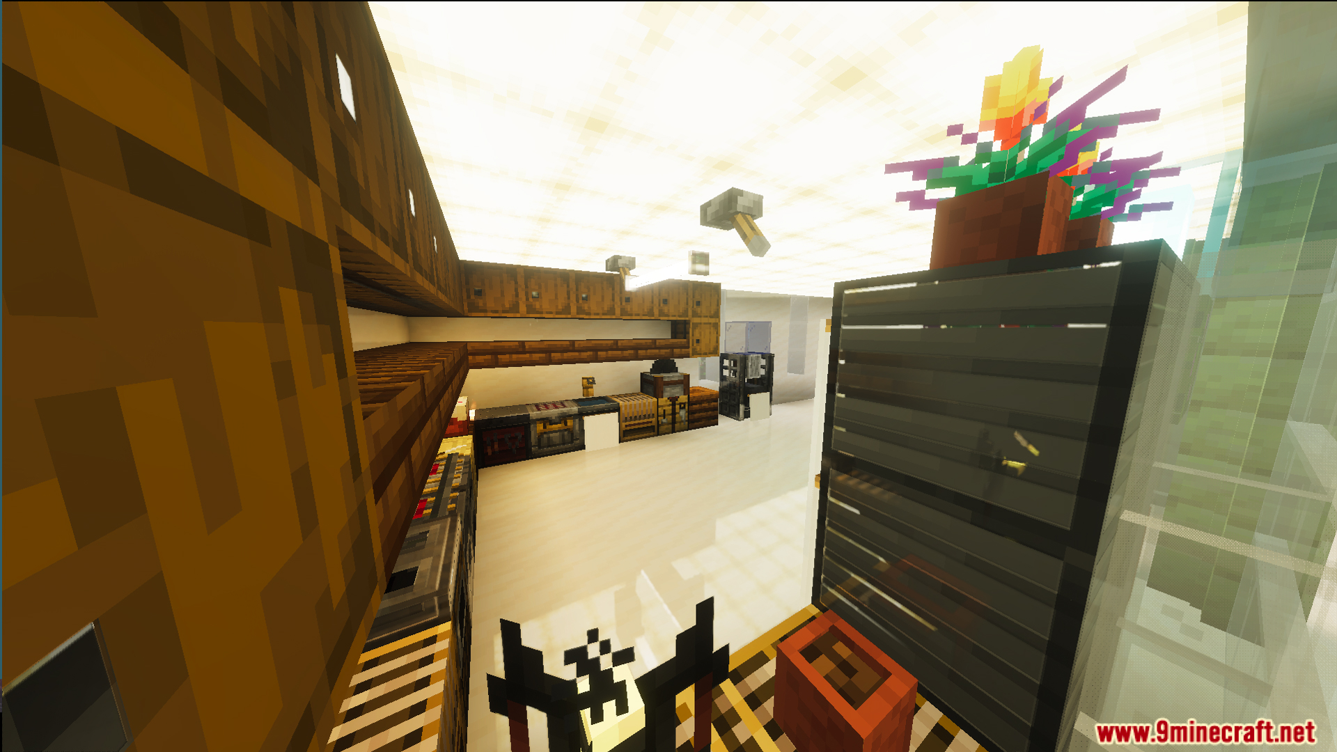 Survival Modern House 31 Map features a modern kitchen with wooden storage cabinets