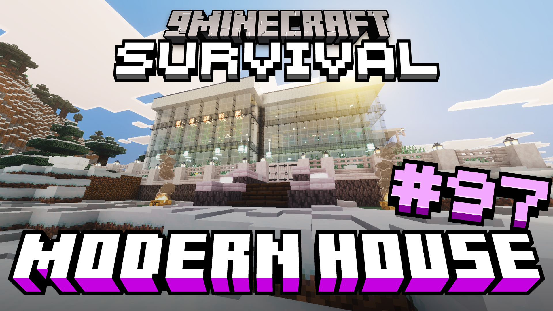Survival Modern House 97 Map (26.x, 1.21) – Survive the Freezing Cold in a Cozy Glass Home