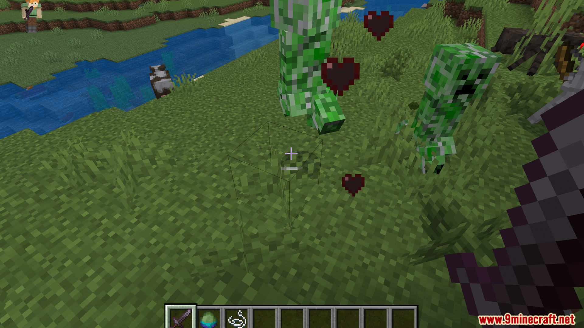 Sweep N Slash Addon Screenshot 13 A player's sweep attack hits multiple hostile mobs at once