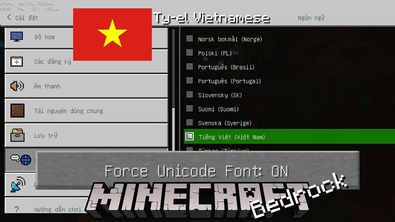 The Ty-el’s Vietnamese Language Pack (26.x, 1.21) – Minecraft PE Tiếng Việt