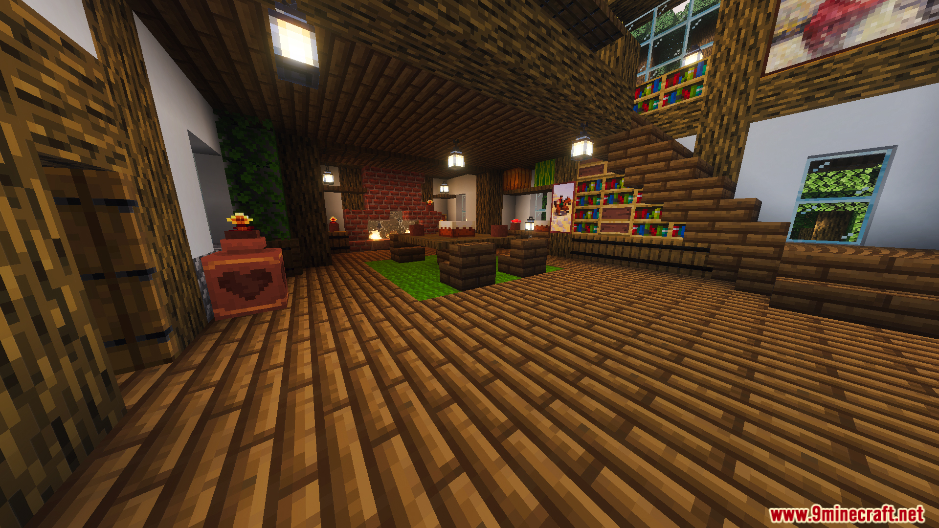 Tiny Takeover Farmstead Map Screenshot 3 Cozy interior of the Tiny Takeover Farmstead Map farmhouse with wooden furniture