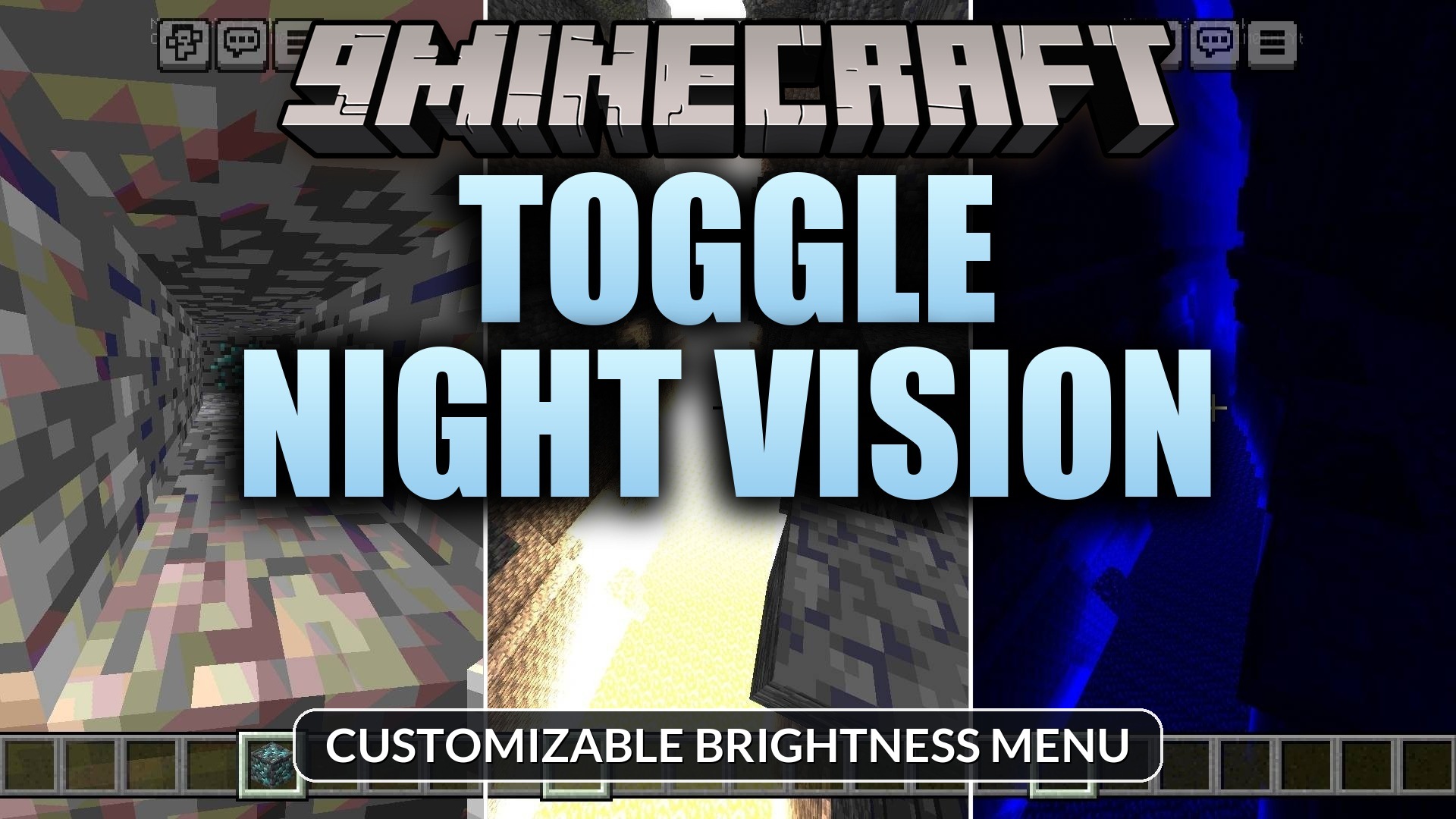 Toggle Night Vision Shader (26.x, 1.21) – Customizable Brightness Menu