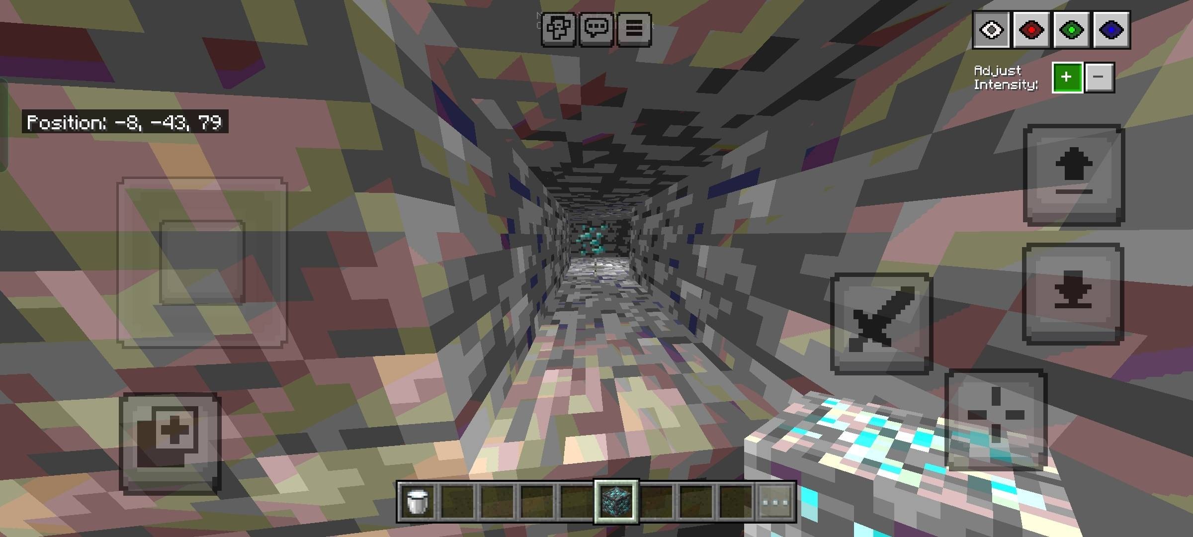 Toggle Night Vision Shader Screenshot 1 Toggle Night Vision Shader menu used to find diamond ores in dark caves