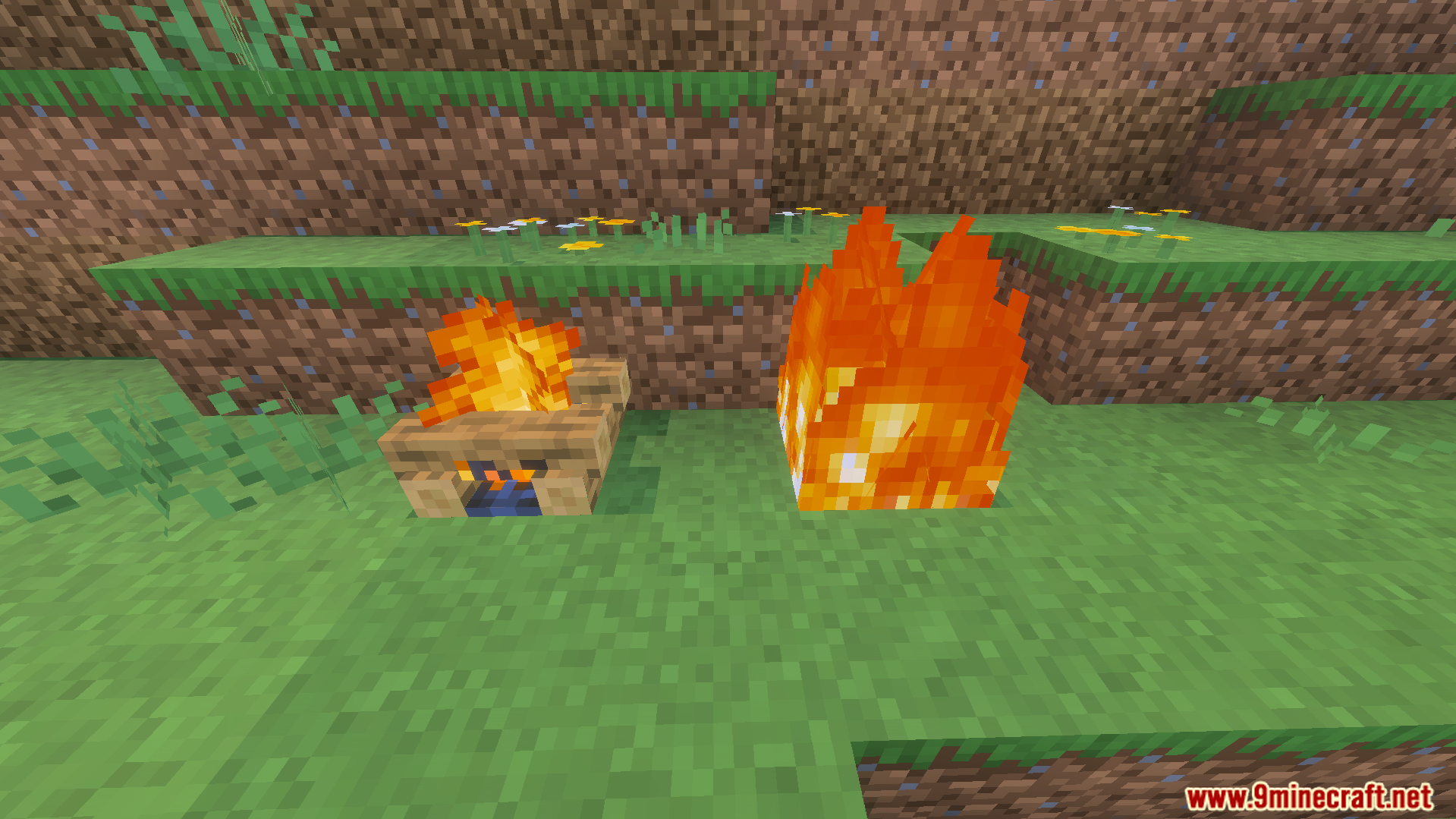 Ultimate FPS Booster Texture Pack Screenshot 5 Ultimate FPS Booster Texture Pack showing campfire and fire with reduced animations