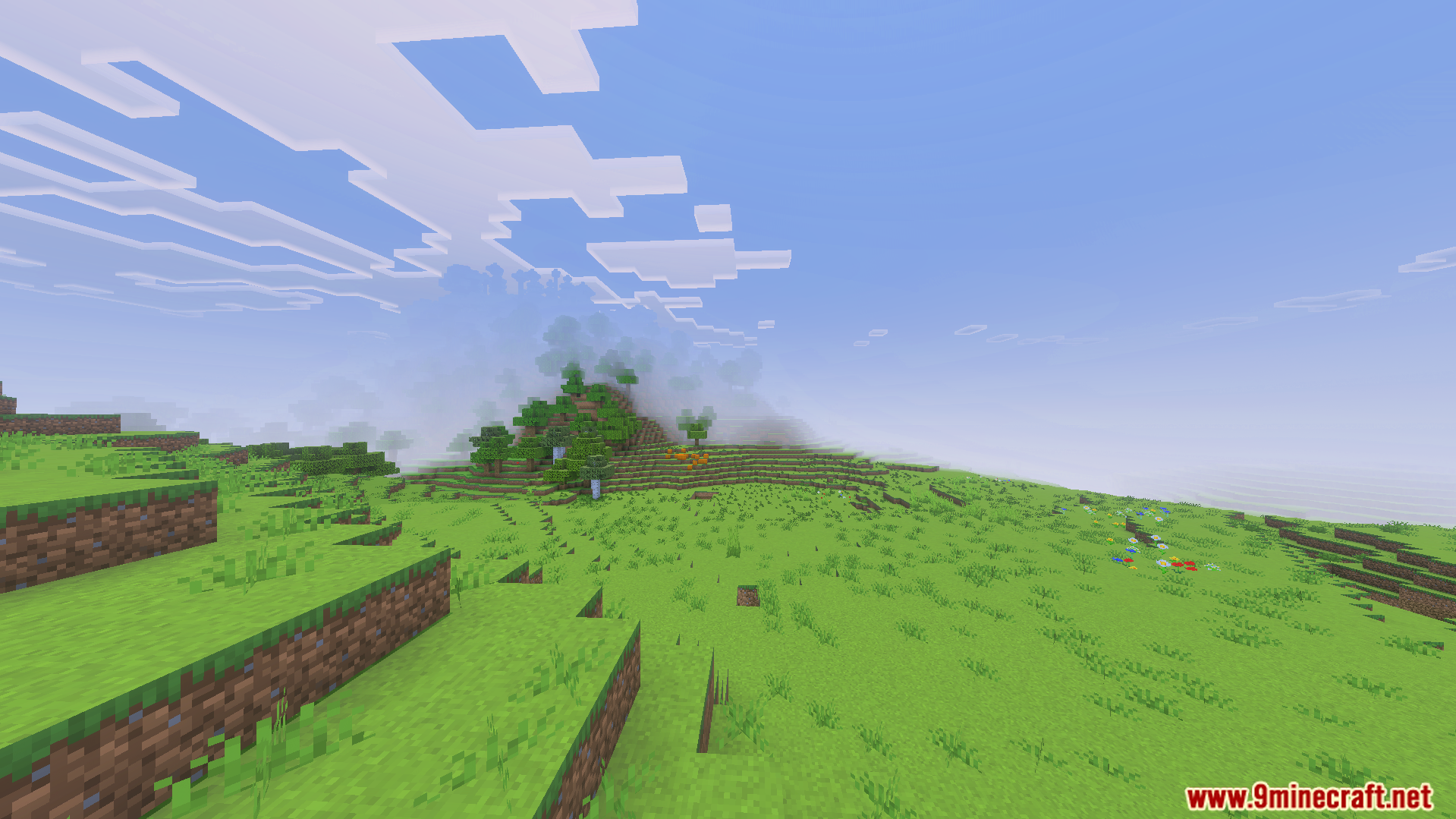 Ultimate FPS Booster Texture Pack Screenshot 7 A wide Minecraft landscape using the Ultimate FPS Booster Texture Pack