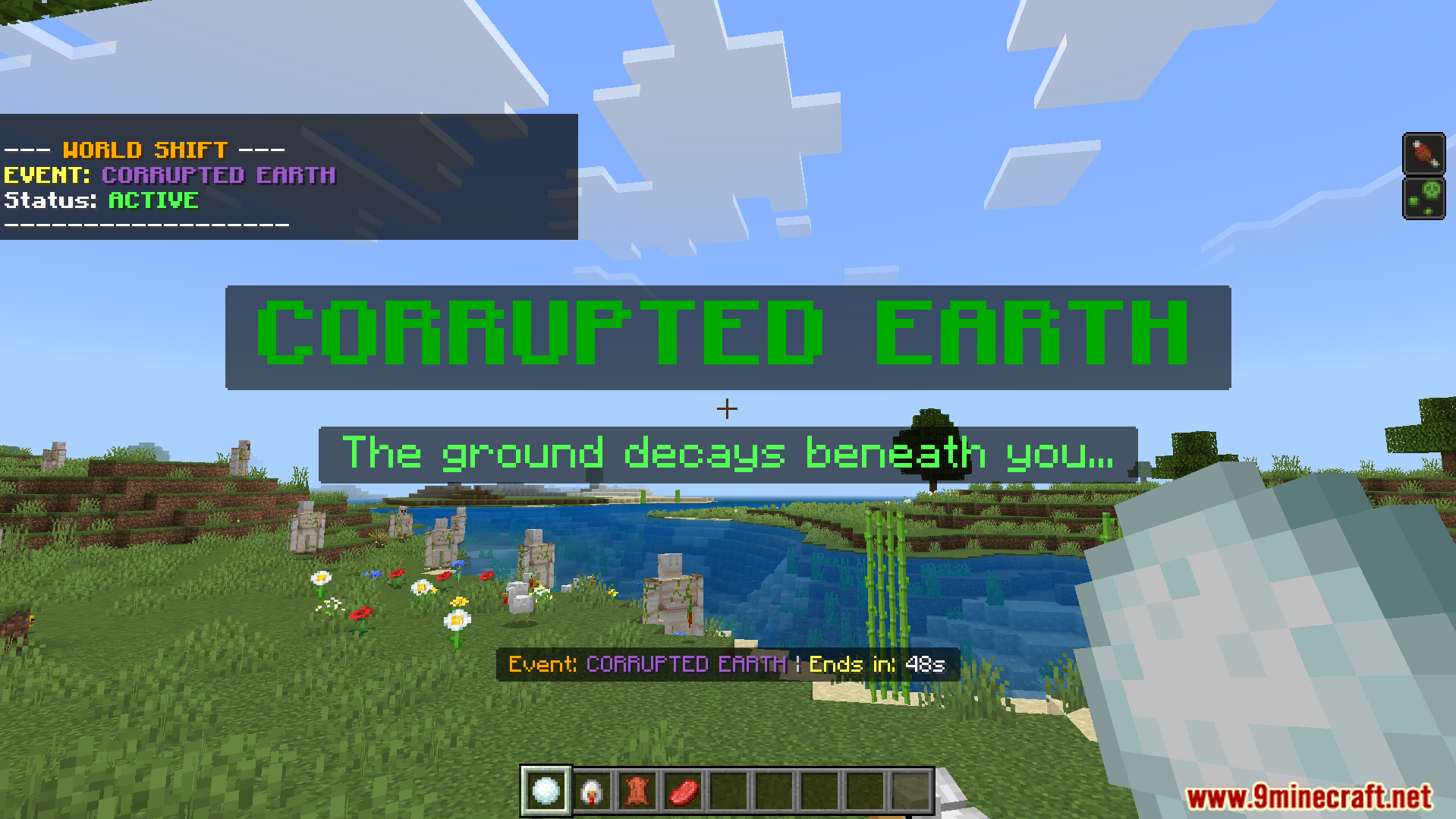 World Shift Dynamic Events Addon Screenshot 2 A dynamic event where the ground decays beneath the player in Minecraft