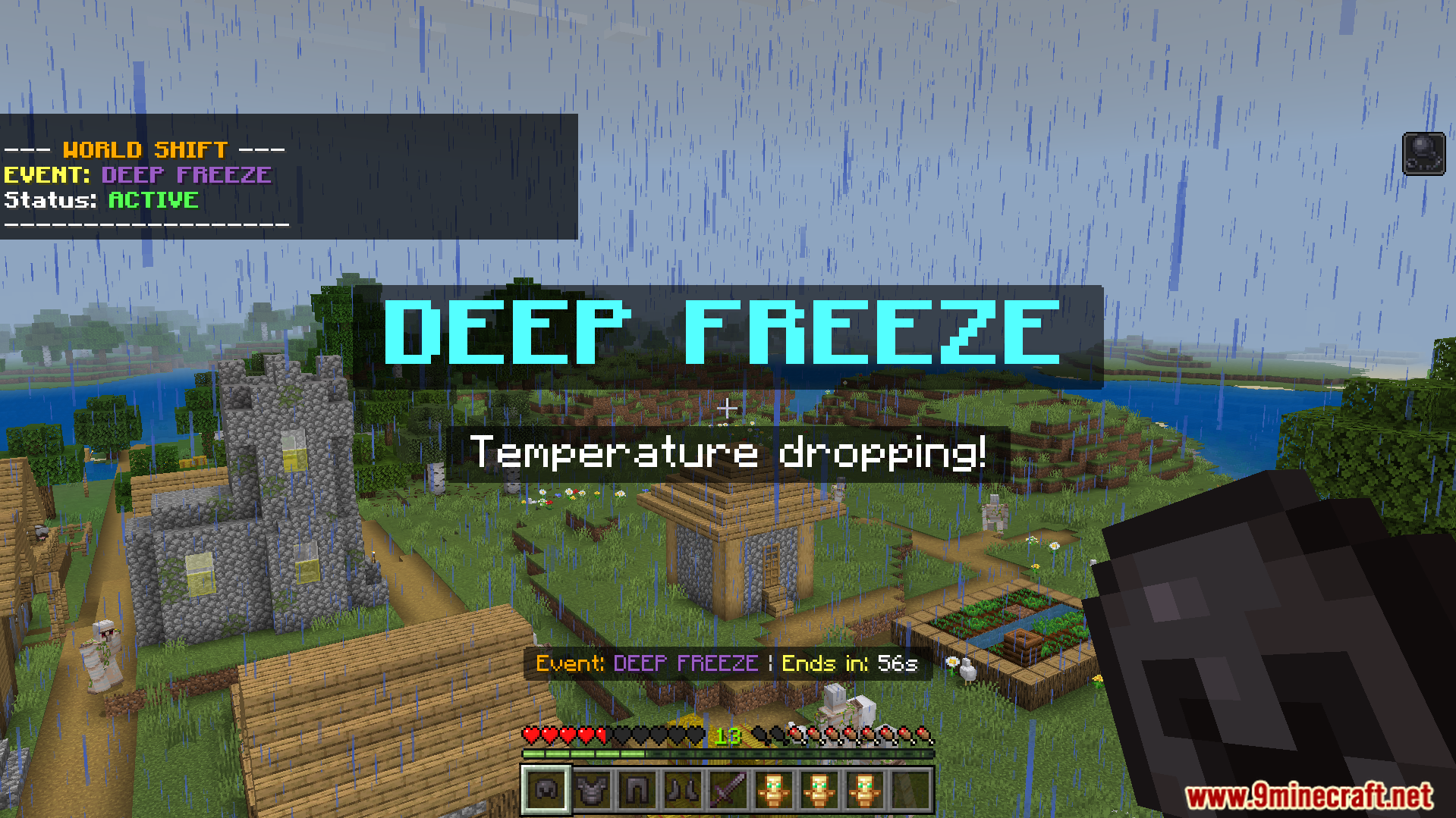 World Shift Dynamic Events Addon Screenshot 4 World Shift Dynamic Events Addon showing a Deep Freeze event in the rain