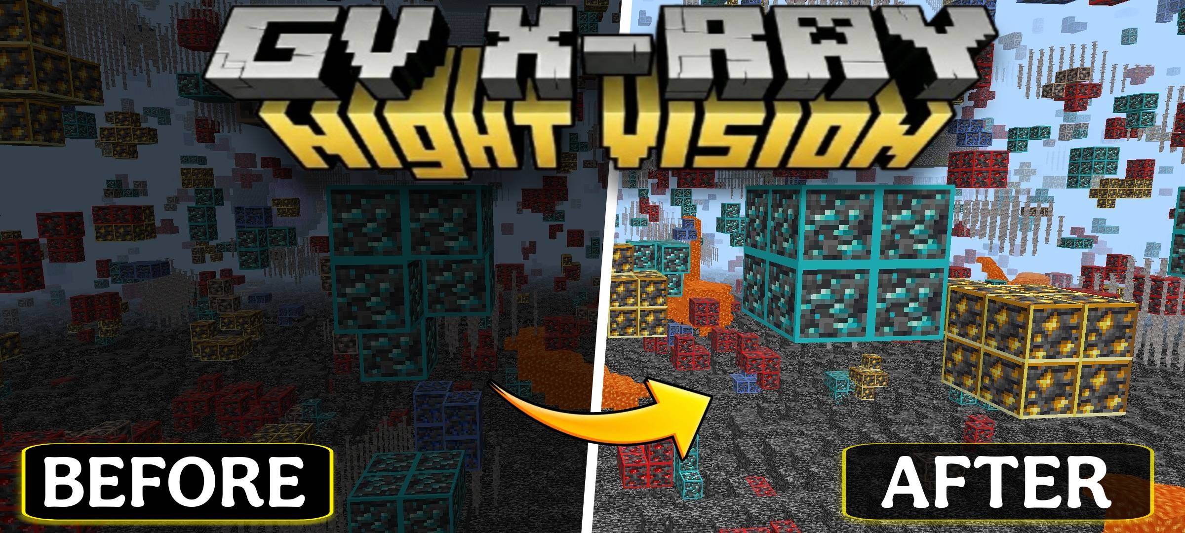 X Ray with Night Vision Addon (26.x, 1.21) – Find Ores in Dark