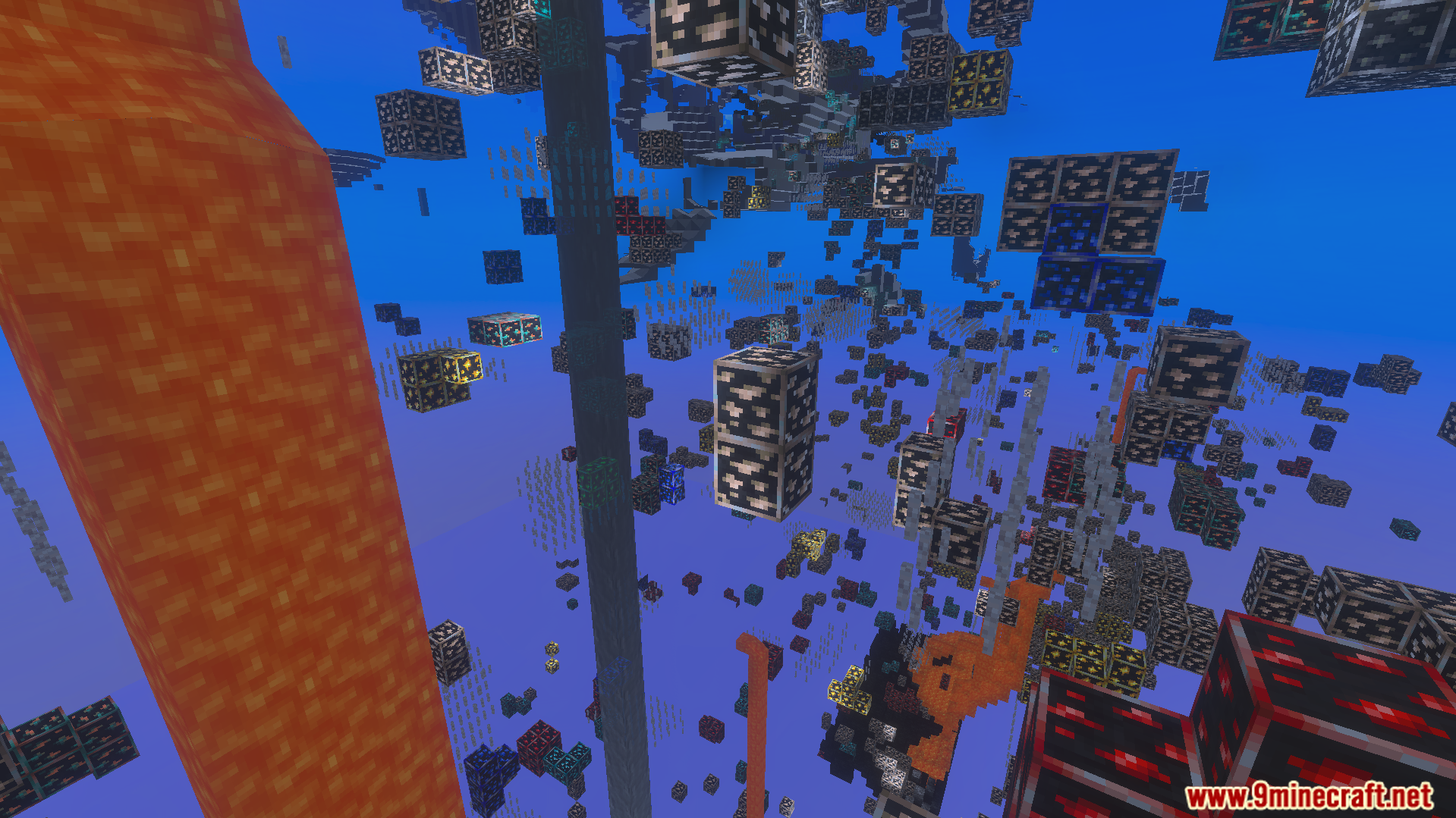 XRAY Night Vision Texture Pack Screenshot 2 Minecraft player using Xray vision to see hidden lava and ores