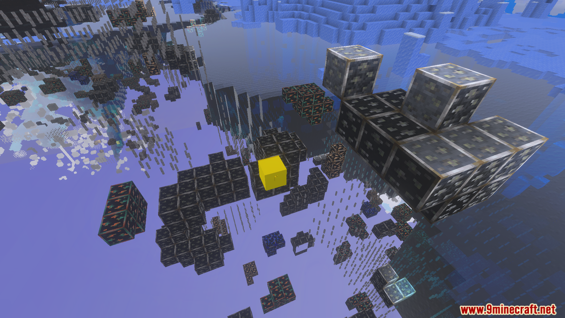 XRAY Night Vision Texture Pack Screenshot 5 XRAY Night Vision Texture Pack showing glowing ores hidden deep underground